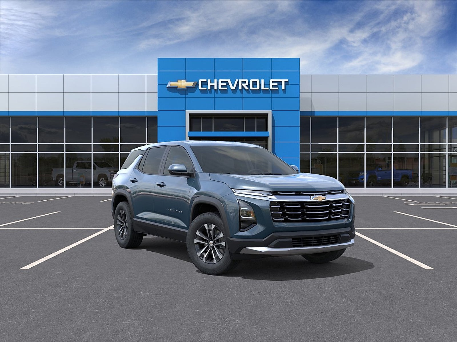 2027 Chevrolet Equinox AWD LT AWD in Lakeshore Blue Metallic — front three-quarter view