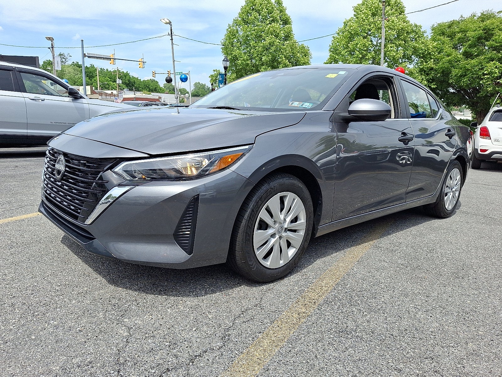 2024 Nissan Sentra S Xtronic CVT FWD in Gun Metallic — front three-quarter view