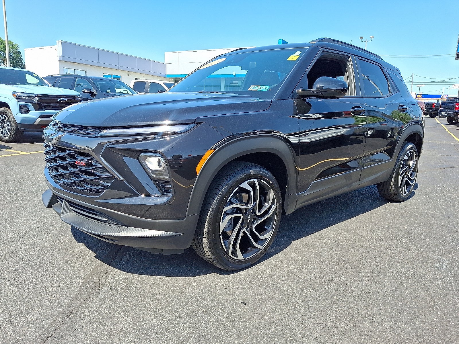 2025 Chevrolet Trailblazer RS AWD in Mosaic Black Metallic — front three-quarter view