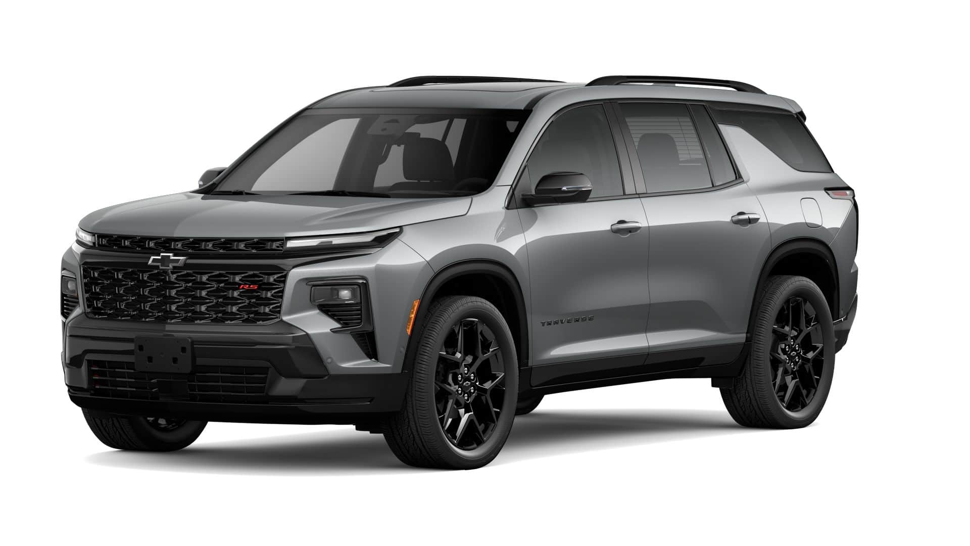 2026 Chevrolet Traverse RS AWD in Sterling Gray Metallic — front three-quarter view