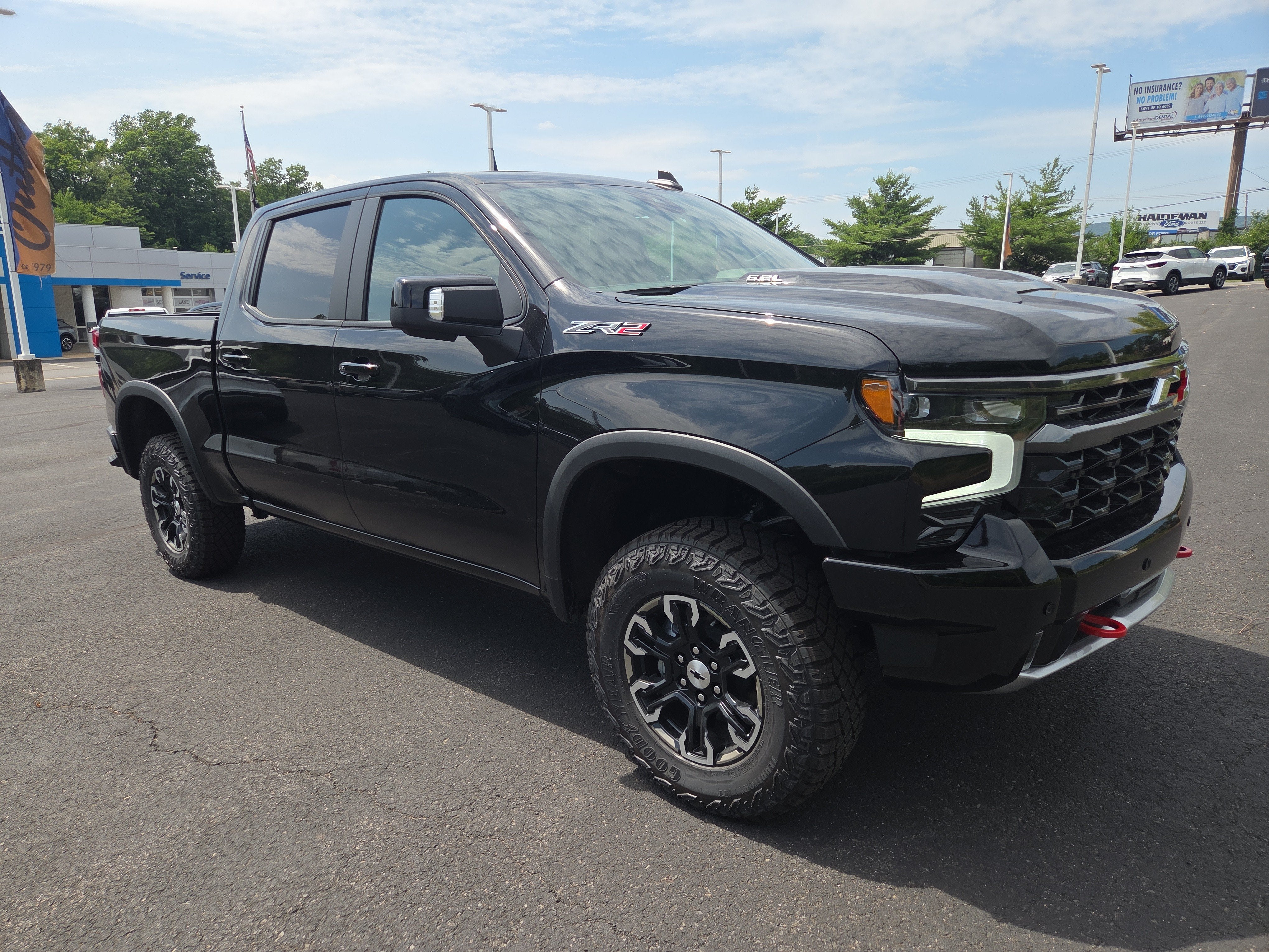 2026 Chevrolet Silverado 1500 ZR2 4WD in Black — front three-quarter view