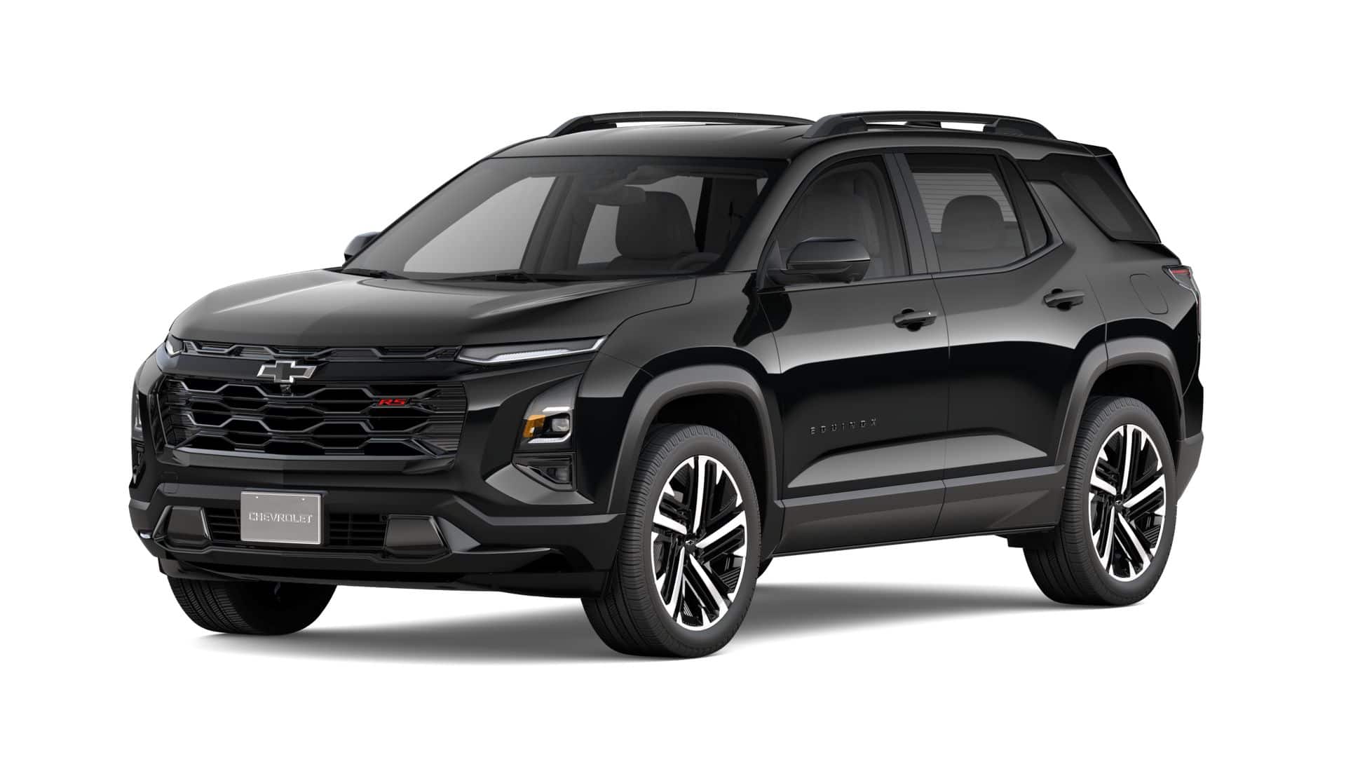 2027 Chevrolet Equinox RS AWD in Mosaic Black Metallic — front three-quarter view