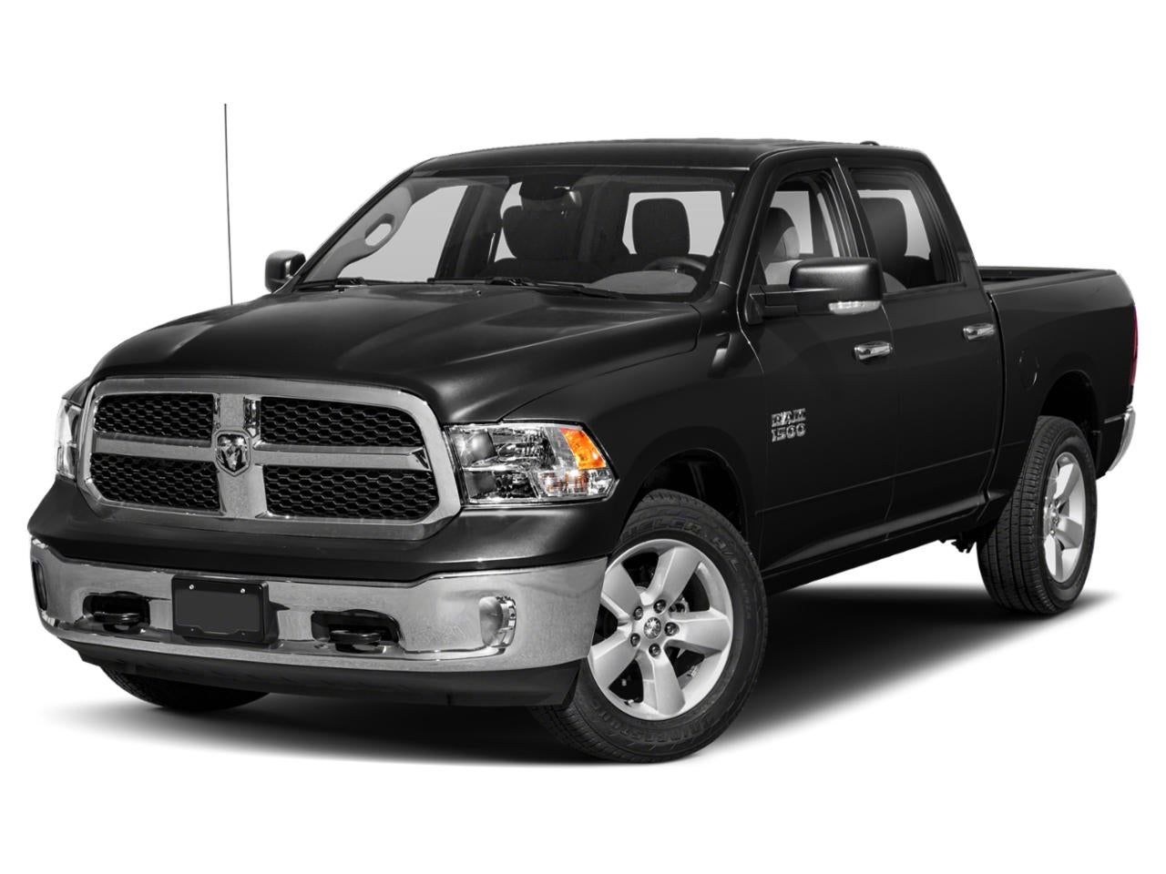 2015 RAM 1500 4WD Crew Cab 5.7 Ft Box Big Horn in Brilliant Black Crystal Pearlcoat — front three-quarter view