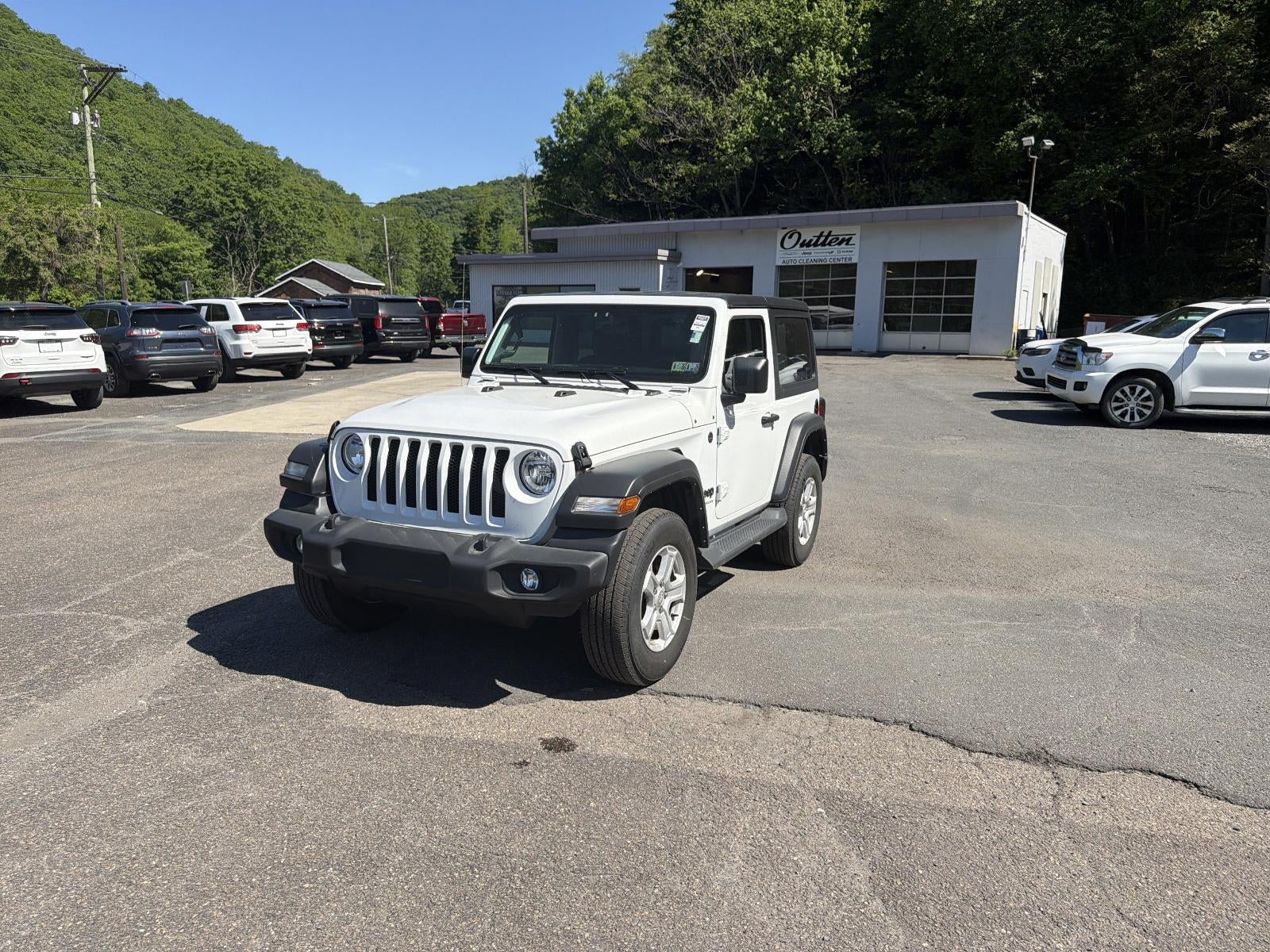 2022 Jeep Wrangler Sport S 4x4 in Bright White Clearcoat — front three-quarter view